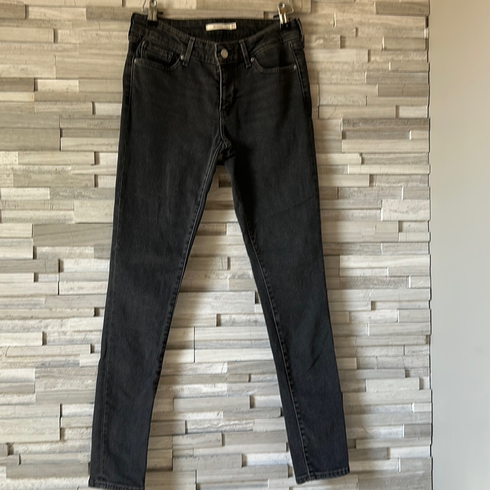 WOMENS 711 BLACK WASH SKINNY JEANS